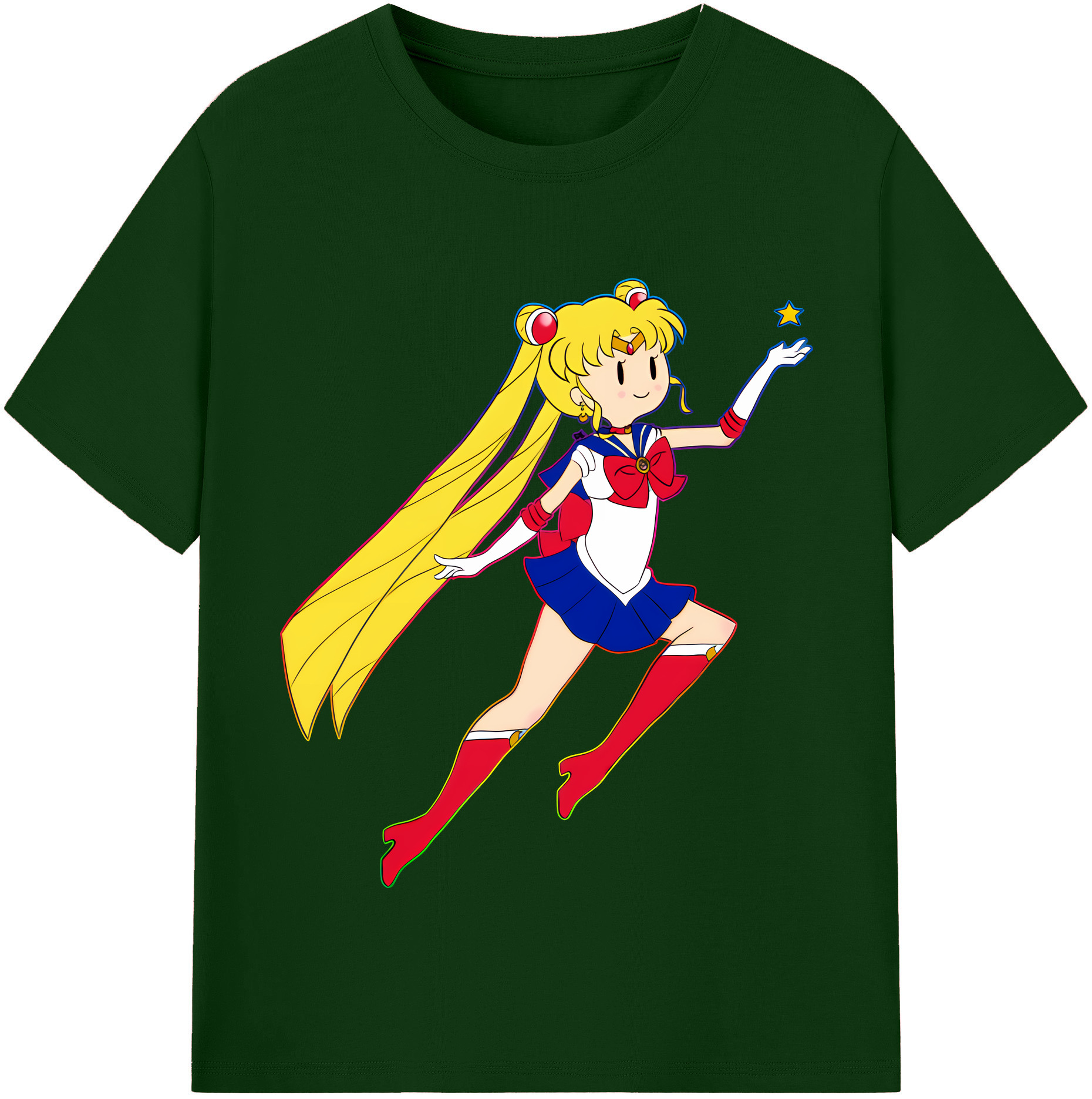 （画像用） 美少女戦士セーラームーン 月野 うさぎ つきの うさぎ Sailor Moon Tsukino Usagi 綿100％半袖Tシャツ（フロントプリント）